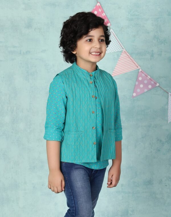 Cotton Slub Block Printed Kurta Set